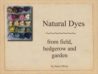 Natural Dyes
 ~~~~~~~
 from field,
hedgerow and
   garden
  by Jenny Oliver
 