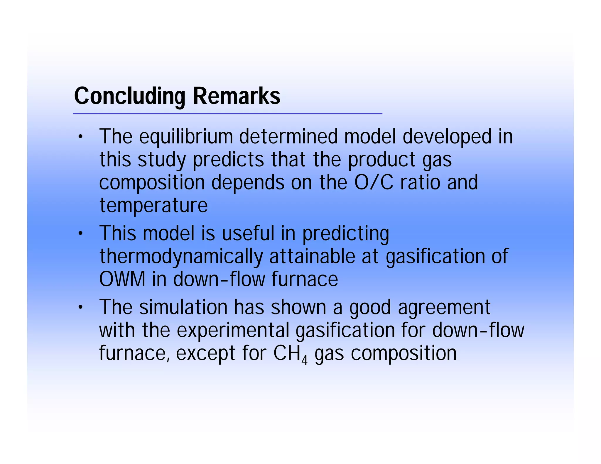 Modeling of Gasification Behavior