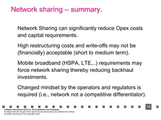 Economics of Network Sharing