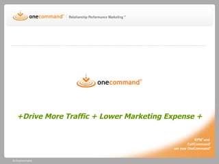 +Drive More Traffic + Lower Marketing Expense + 