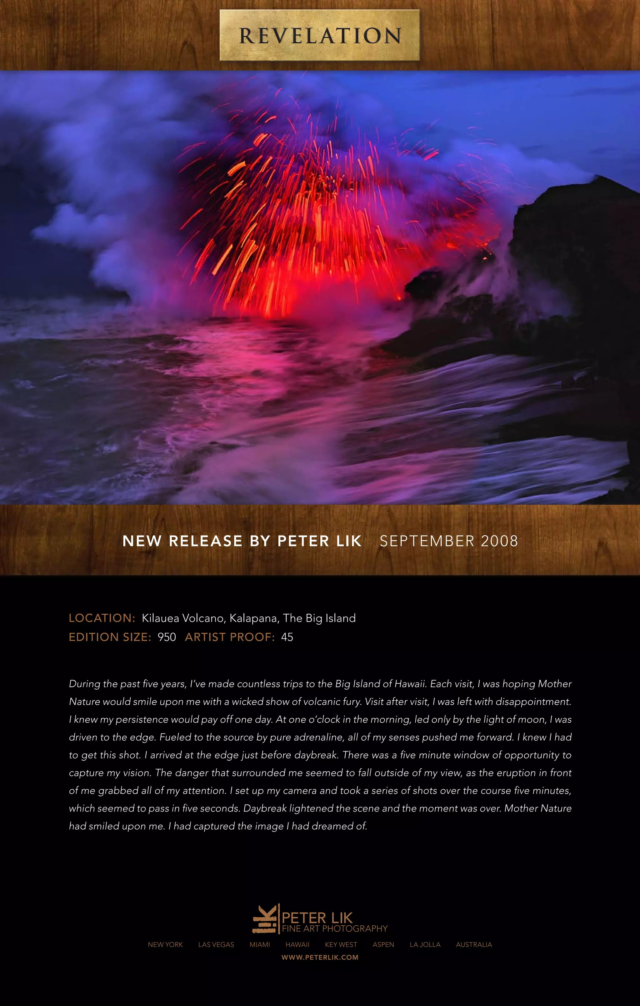 Peter Lik New Volcano images