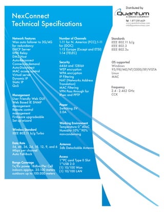 Nexaira Nexconnect Router Product Brochure (quantum-wireless.com) | PDF ...