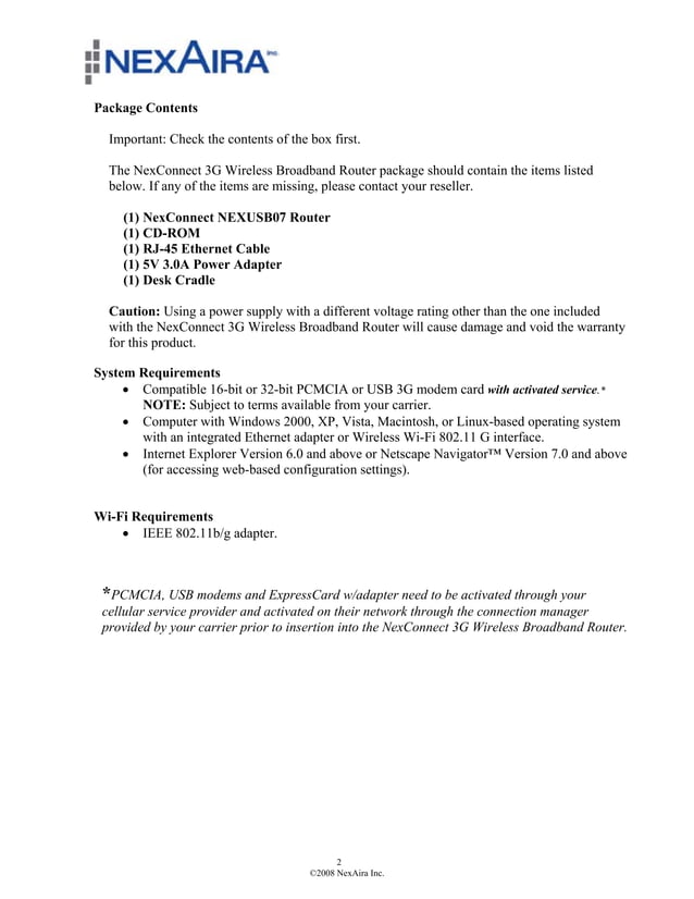 Nexaira Nexconnect Router User Guide (quantum-wireless.com) | PDF