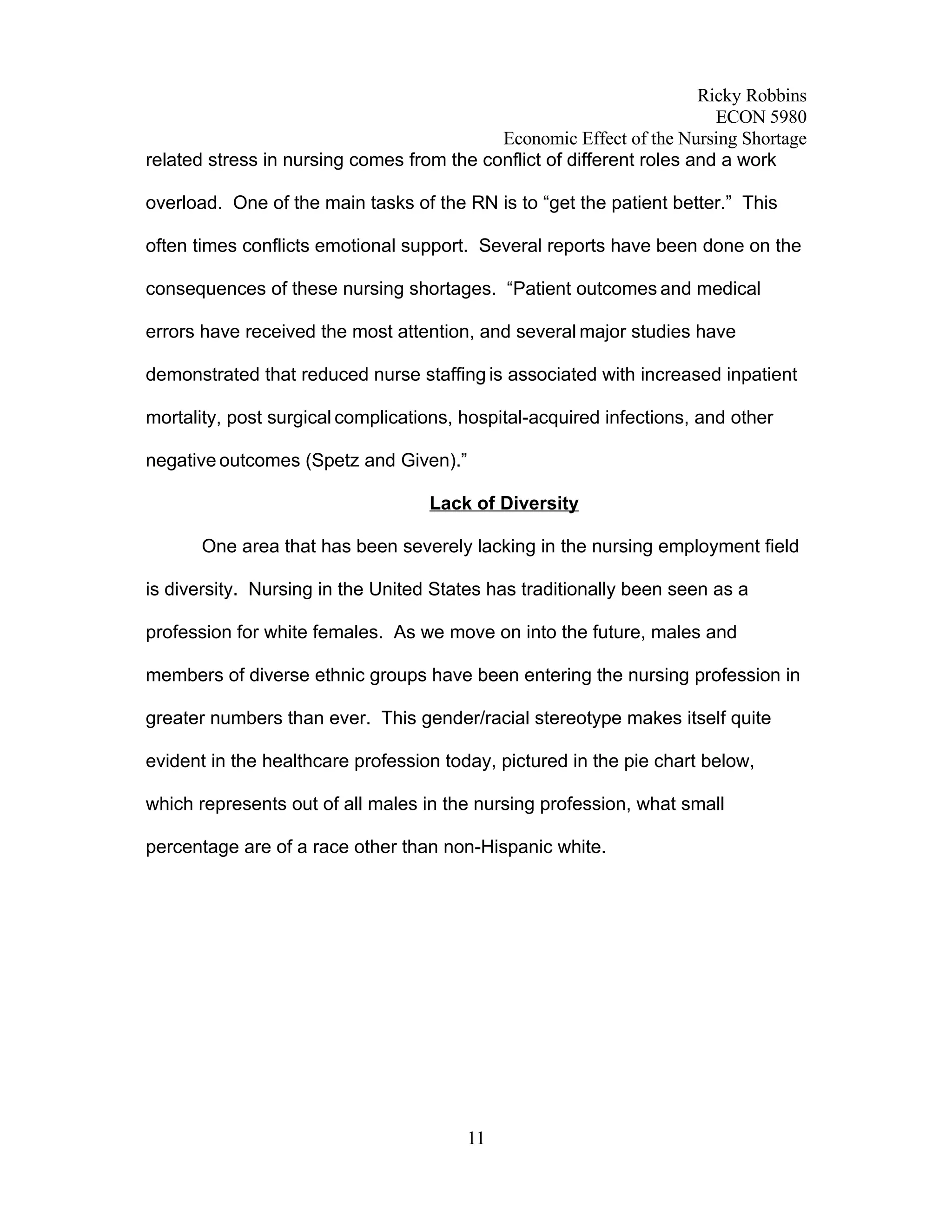 Economic Analysis of Nursing Shortage