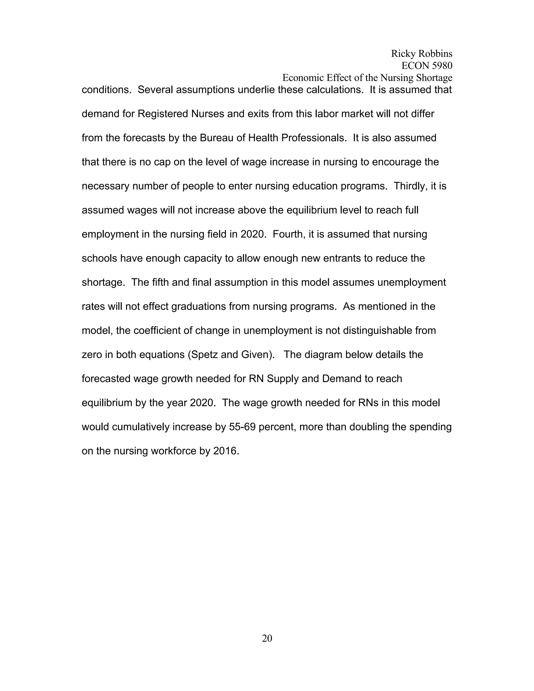 Economic Analysis of Nursing Shortage