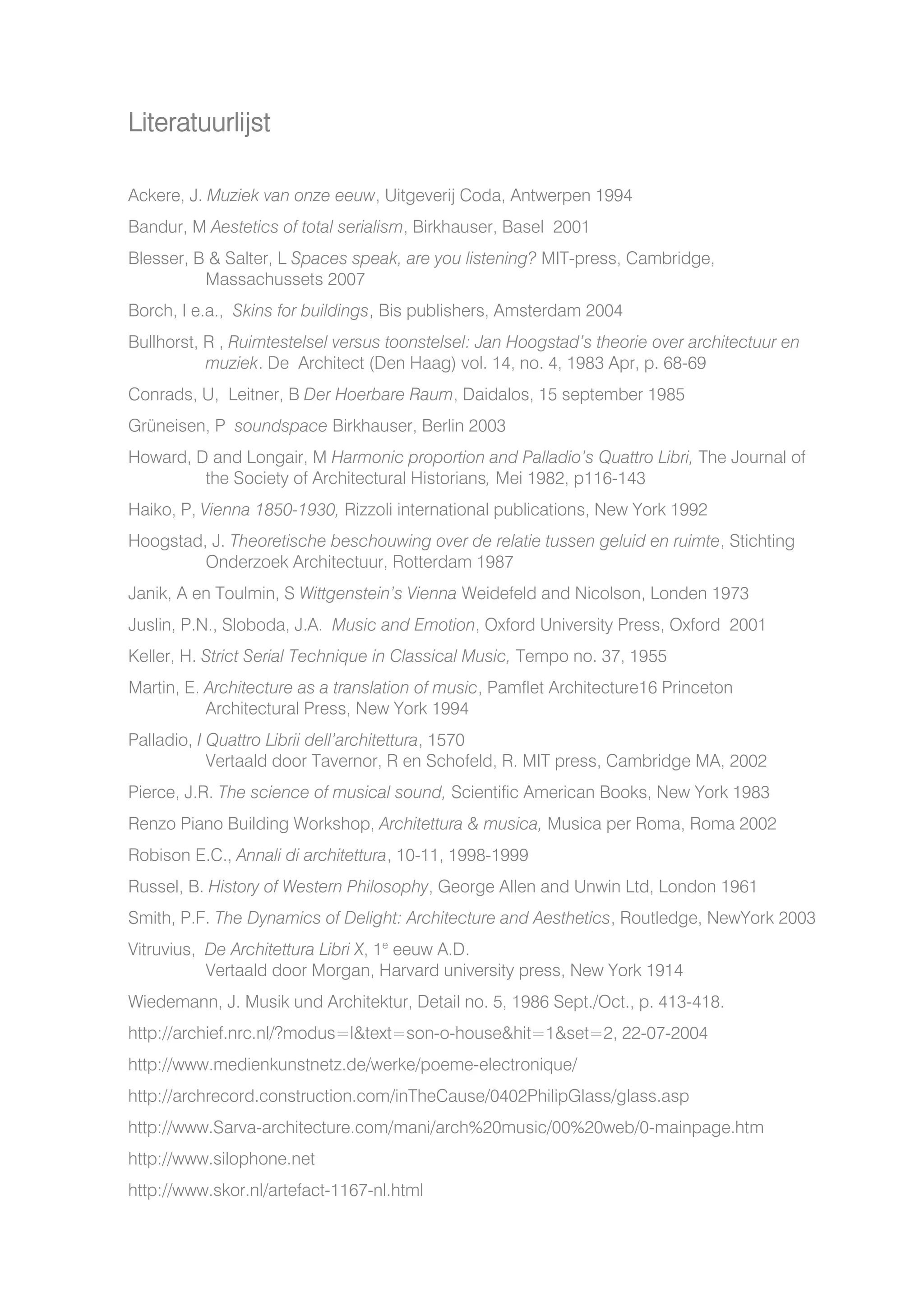 Auditive Architecture