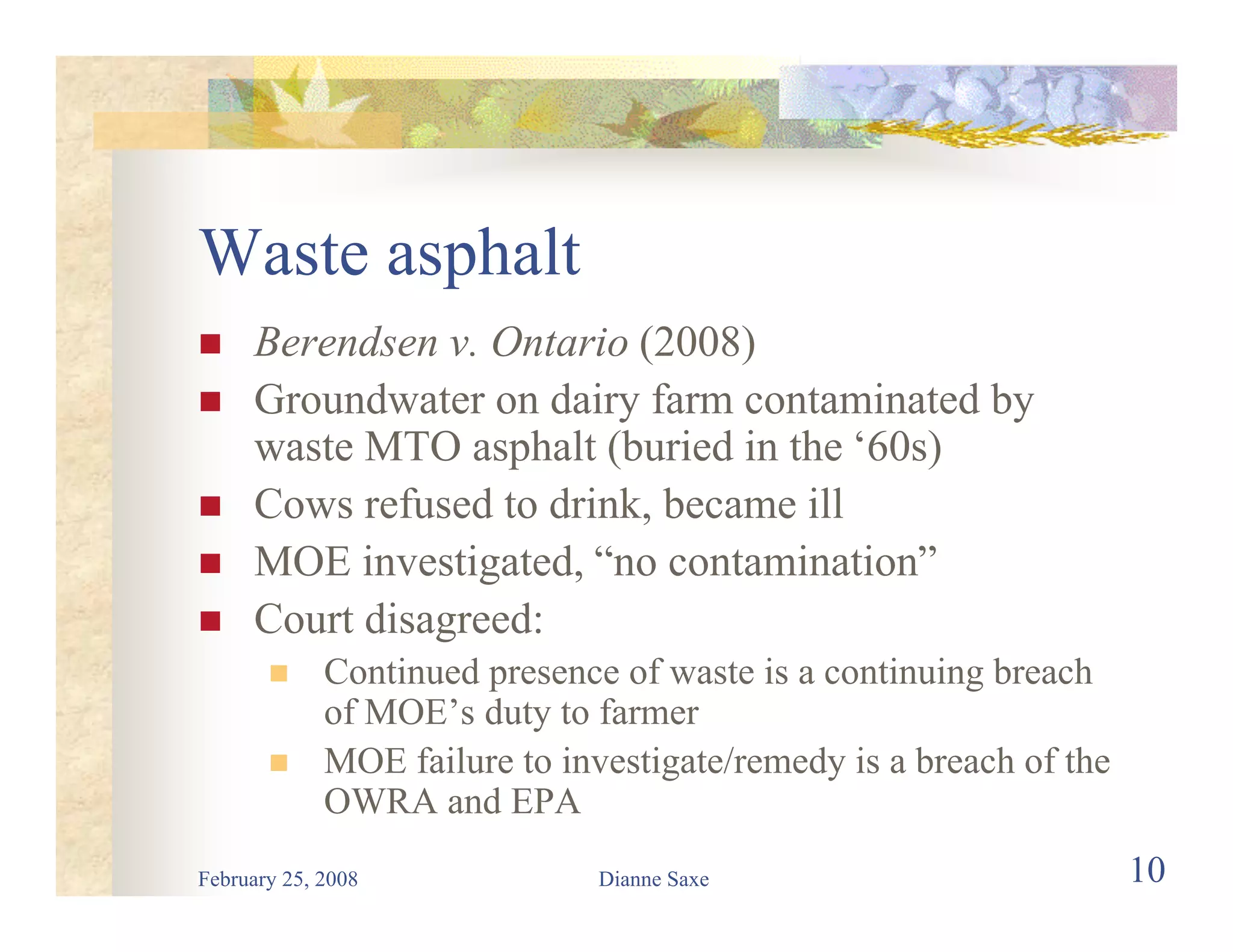 Environmental Law for Road Builders 