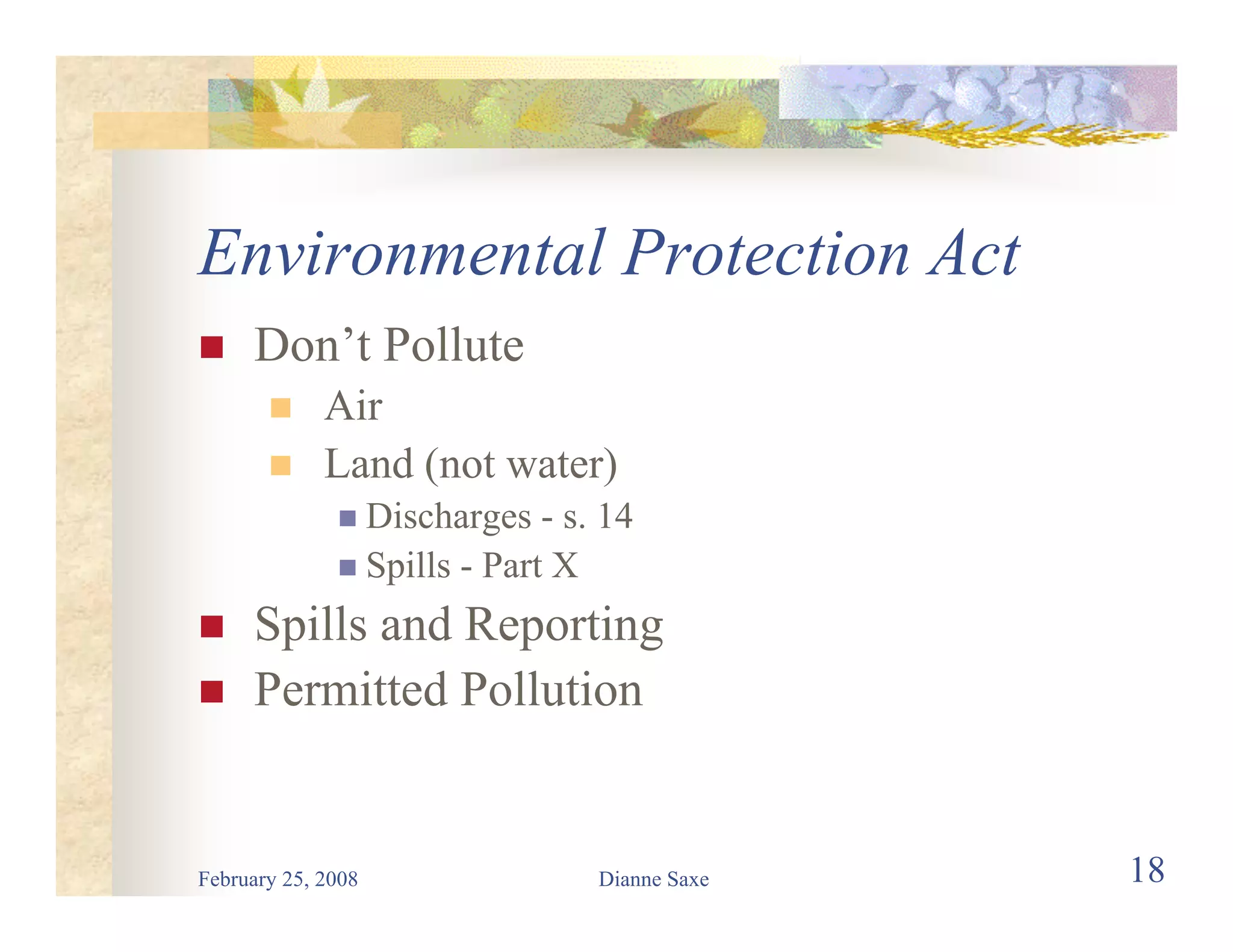 Environmental Law for Road Builders 