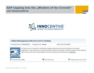 © SAP 2008 / Open Source @ SAP / M. Yolton / Page 15
SAP tapping into the „Wisdom of the Crowds“
via Innocentive
 