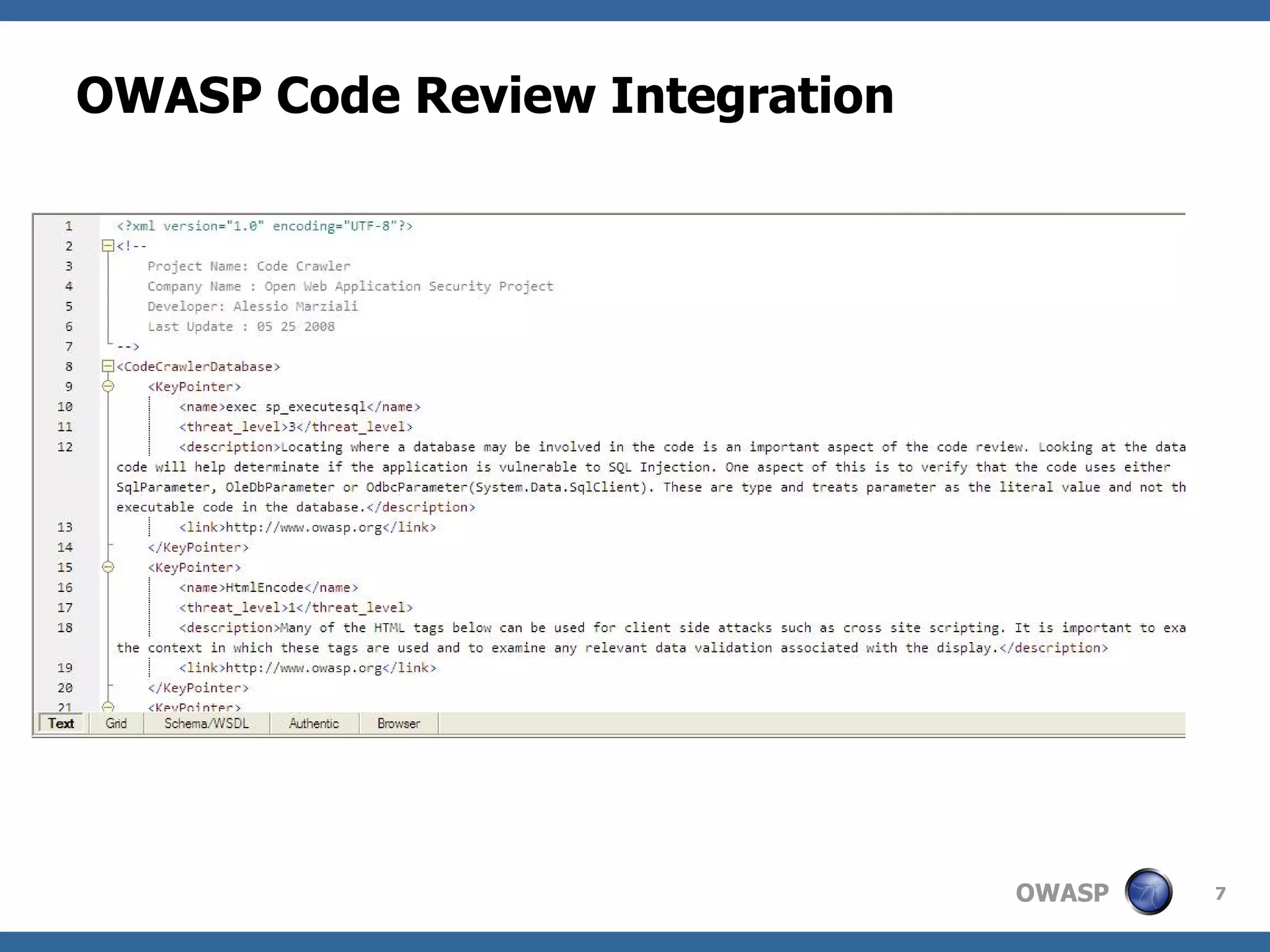 OWASP Code Review Integration 