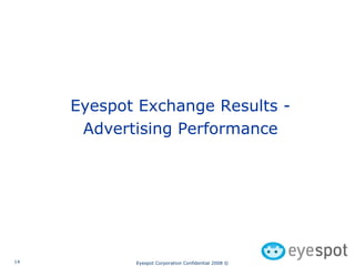 Eyespot Exchange Results - Advertising Performance 