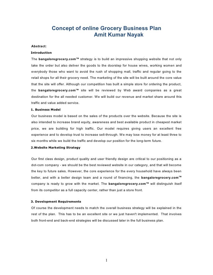 business plan for online business