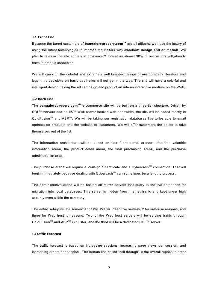 Grocery Store Business Plan Template
