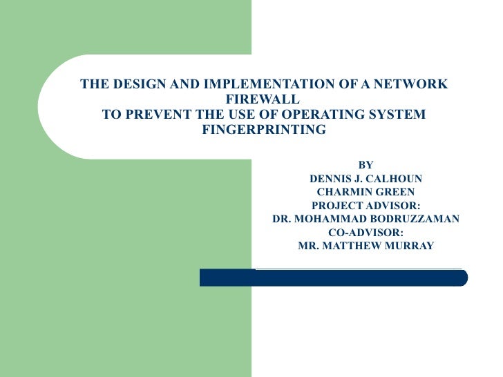 Operating System Fingerprinting Prevention