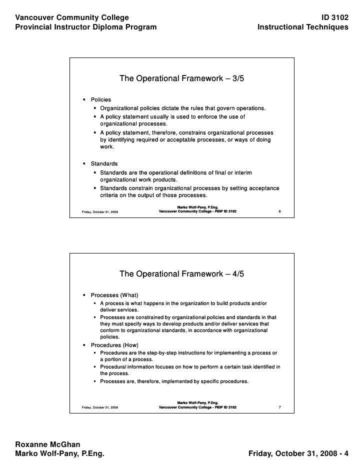Operational Framework