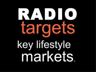 RADIO www.PortlandRadio.org  PORTLAND AREA RADIO COUNCIL  www.RadioAdLab.com targets key lifestyle    markets . 
