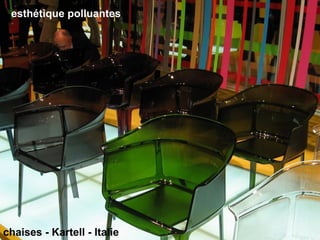 esthétique bio Hybrid car, Prius, Toyota, Japon esthétique polluantes chaises - Kartell - Italie 