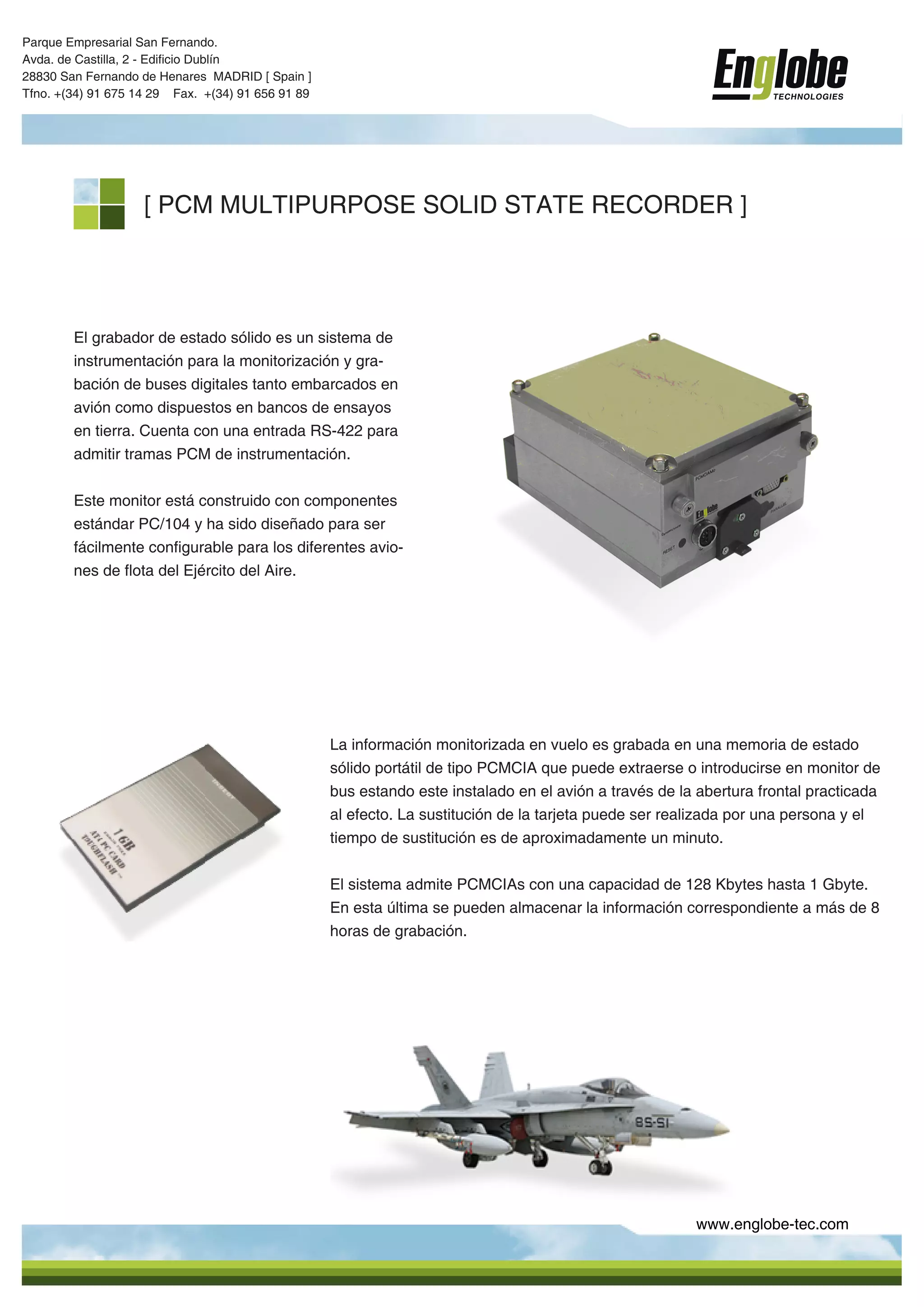 PCM MULTIPURPOSE SOLID STATE RECORDER