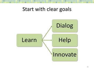Start with clear goals 