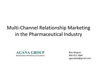 Multi-Channel Relationship Marketing in the Pharmaceutical Industry Bob Wegner 484-951-3684 [email_address] AGANA GROUP Relationship Marketing Consultants 