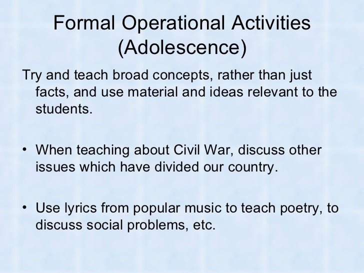 formal operational stage examples