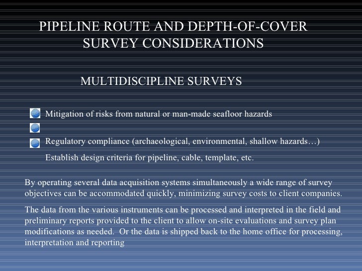 Pipeline Depth Of Cover Surveys