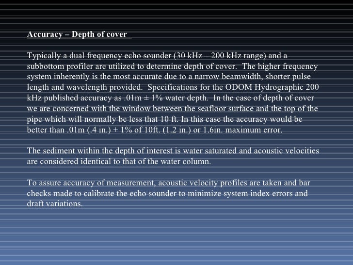 Pipeline Depth Of Cover Surveys