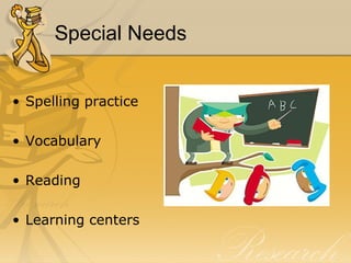 Special Needs Spelling practice Vocabulary Reading Learning centers 