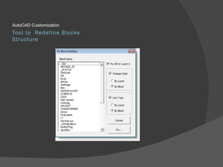 Tool to Redefine Blocks Structure AutoCAD Customization