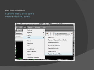 Custom Menu with some custom defined tools AutoCAD Customization