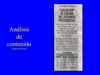 Análisis de contenido  Programa Word 