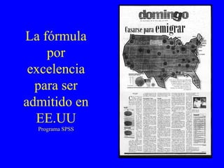 La fórmula por excelencia para ser admitido en EE.UU Programa SPSS 