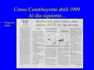 Censo Constituyente abril 1999 Al día siguiente... Programa SPSS 