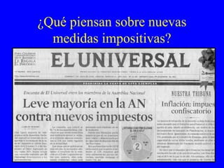 ¿Qué piensan sobre nuevas medidas impositivas? 