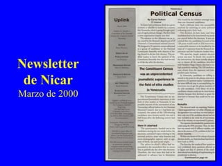 Newsletter de Nicar Marzo de 2000 