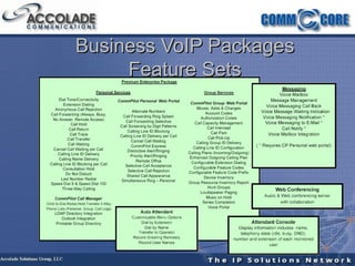 Business VoIP Packages Feature Sets 