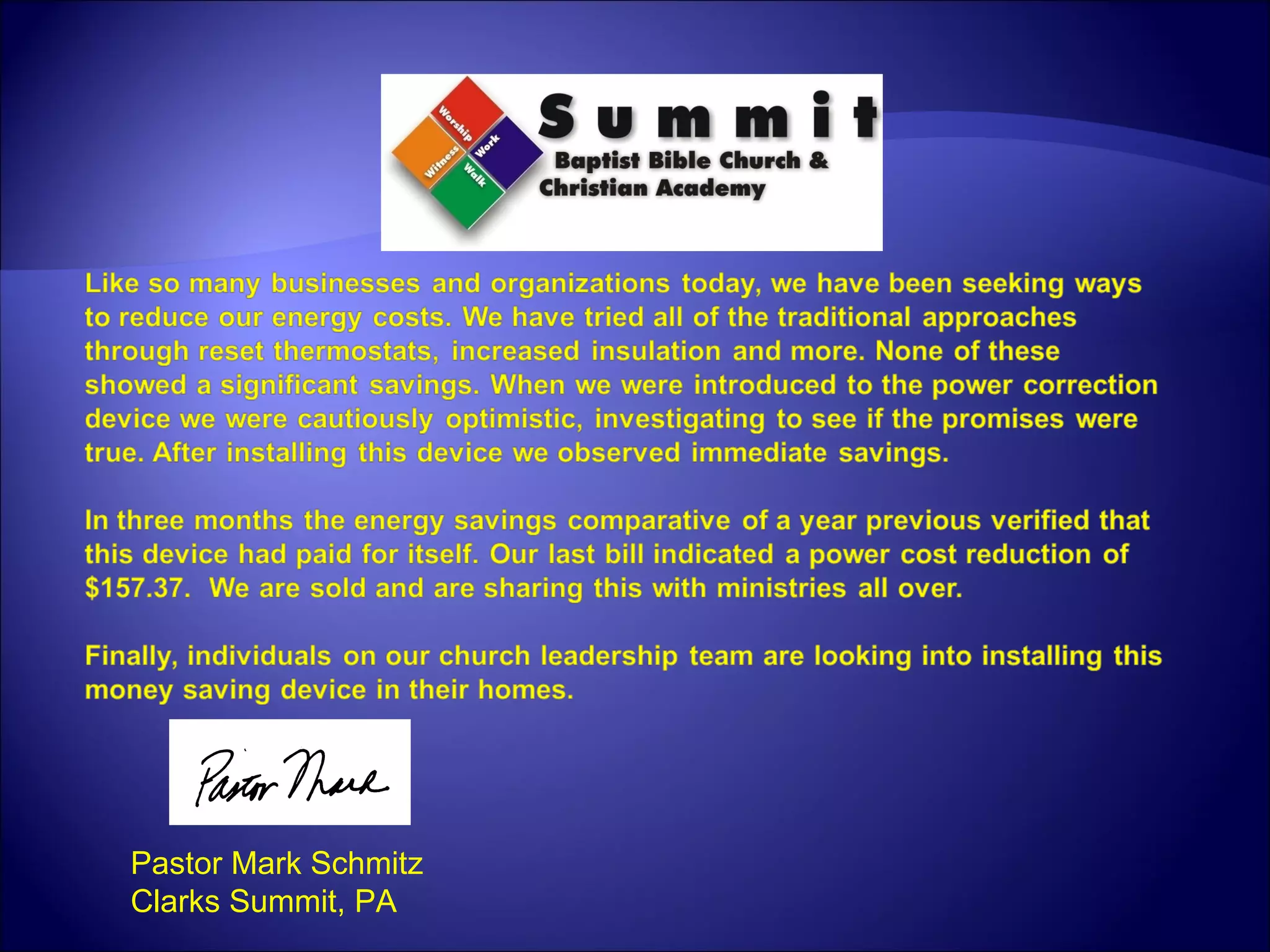 Pastor Mark Schmitz Clarks Summit, PA 