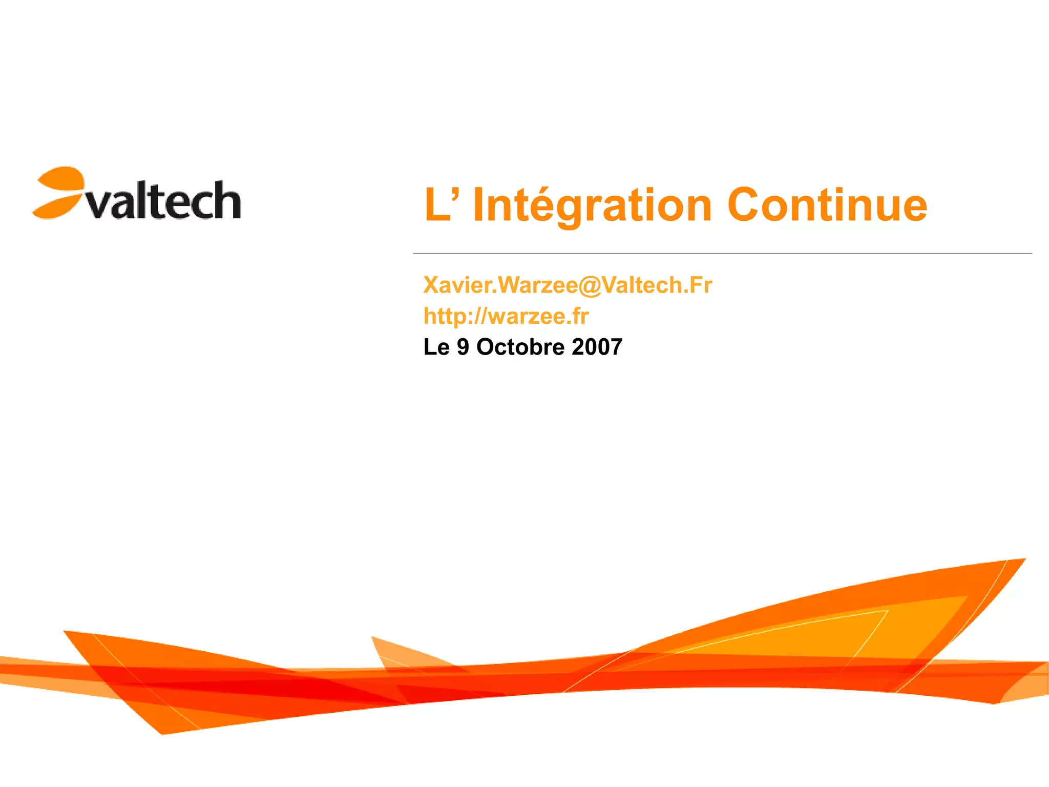 Principes de L'intégration Continue