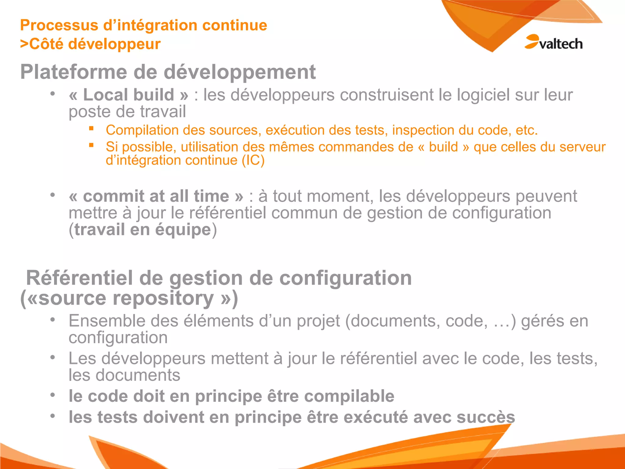 Principes de L'intégration Continue