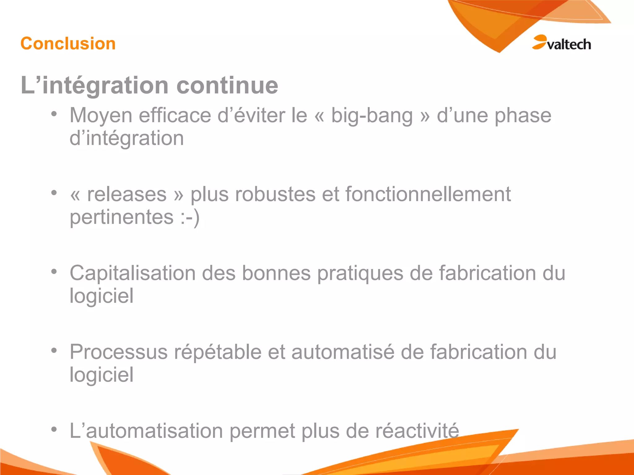Principes de L'intégration Continue