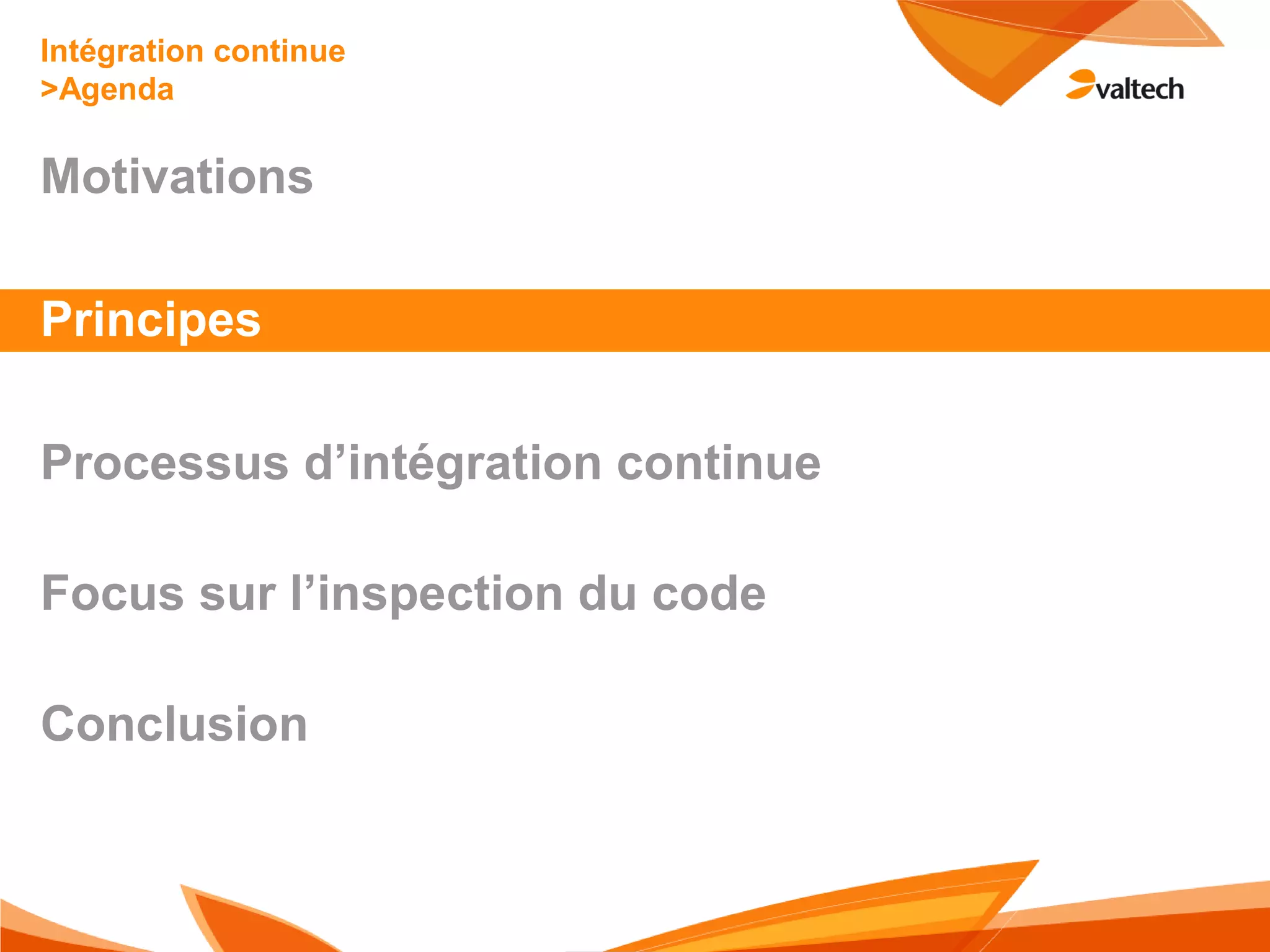 Principes de L'intégration Continue