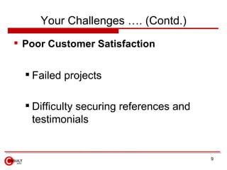Your  Current Challenges in PS  Immature Process Limited reuse of intellectual property, methods and tools  Lack of project methodology and discipline, no project repeatability  