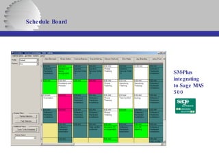 Schedule Board   SM-Plus integrating to Sage MAS 500 