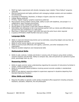 Project Managers Job Description