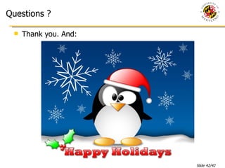 Questions ? Thank you. And: 