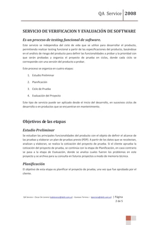 Servicios Testing QA