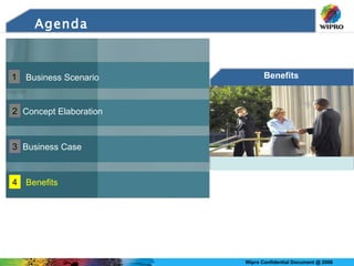 Agenda Benefits Benefits Business Case Business Scenario Concept Elaboration 1 2 3 4 