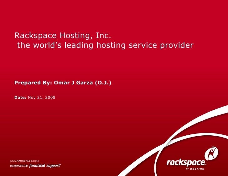 rackspace hosting presentation rack space