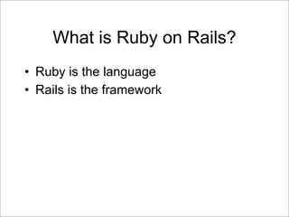Ruby on Rails Presentation | PDF