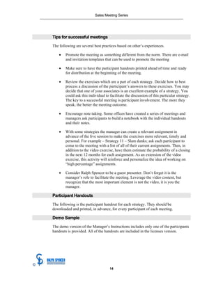 Ralph Spencer Training Session Handbook 10 23 08